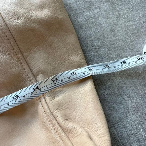 Beige Tan Leather Tote Bag - Picture 6 of 7